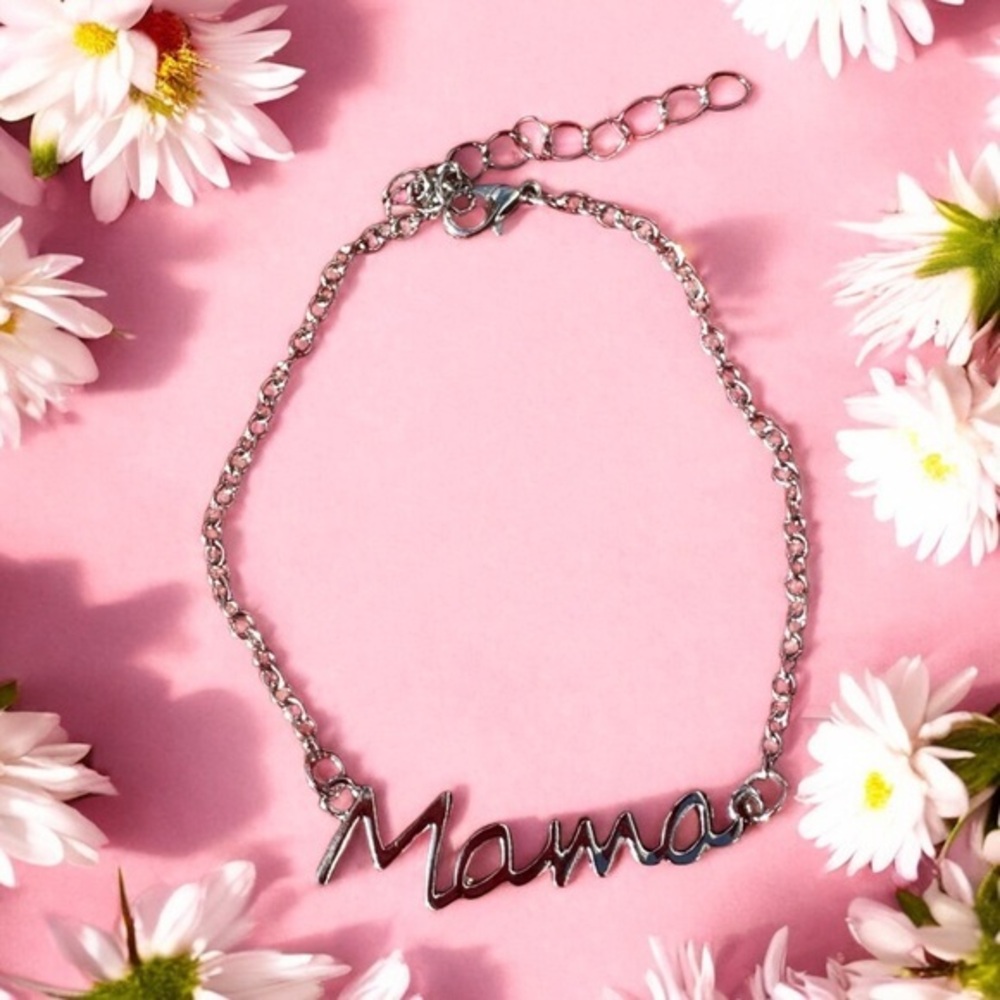 Elegant ‘Mama’ Bracelet –Dainty Silver Chain Jewelry for Moms Mother’s Day Gift